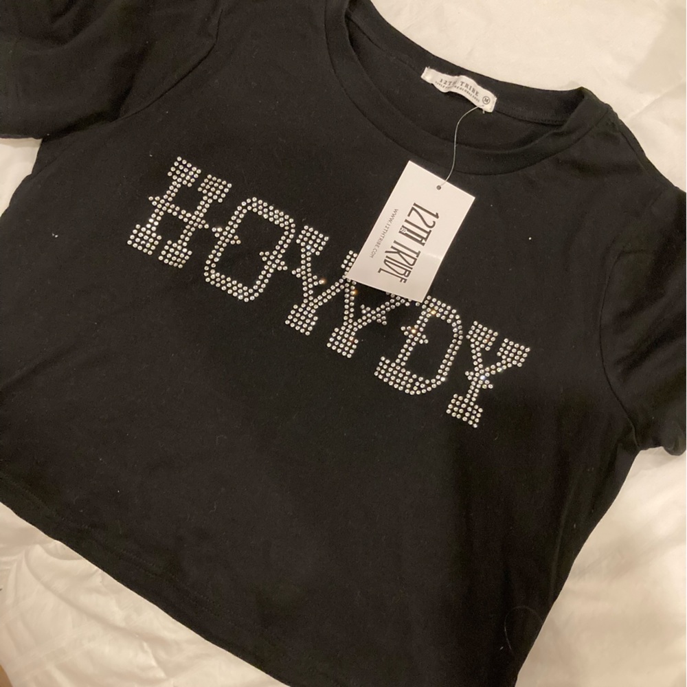 Howdy Black Crop